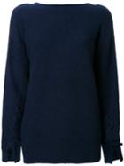 3.1 Phillip Lim Knotted Front Jumper, Women's, Size: Medium, Blue, Polyamide/spandex/elastane/wool/yak