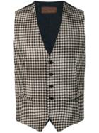 Tagliatore Brian Gingham Waistcoat - Brown