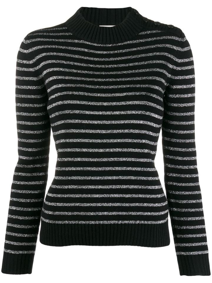 Saint Laurent Metallic Stripes Jumper - Black