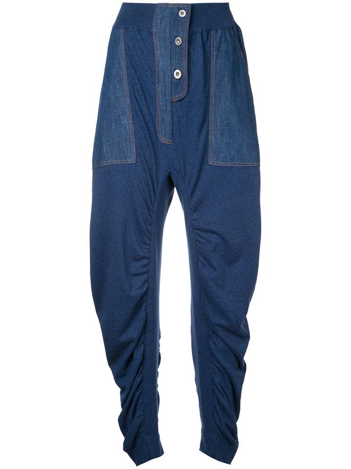 Stella Mccartney - Tina Trousers - Women - Cotton - 42, Blue, Cotton