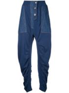 Stella Mccartney - Tina Trousers - Women - Cotton - 42, Blue, Cotton