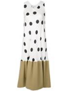 Maison Margiela Contrast Polka-dot Midi Dress - White