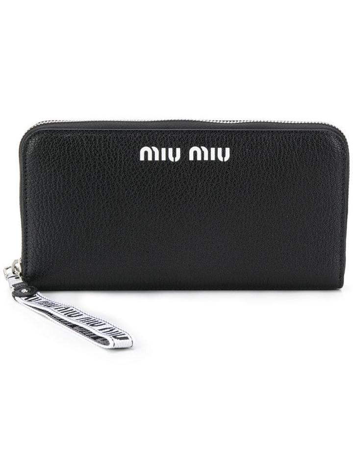 Miu Miu Madras Zip-around Wallet - Black