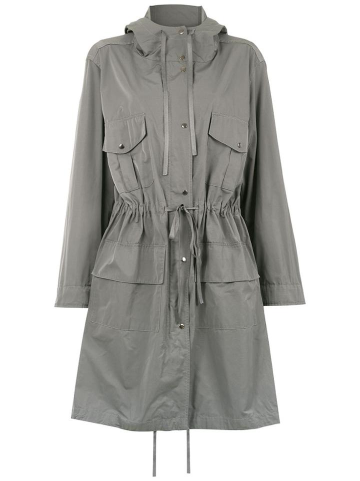 Gloria Coelho Hooded Trench Coat - Grey
