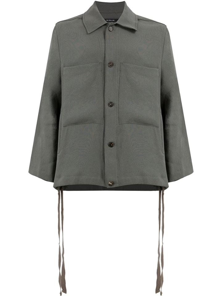 Song For The Mute Button-up Shirt Jacket - Green