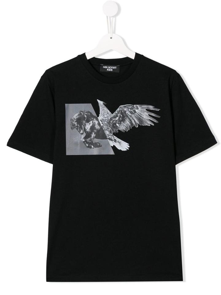 Neil Barrett Kids Teen Hybrid N 23 T-shirt - Black