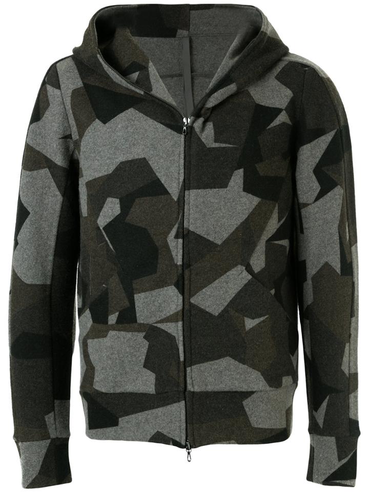 Kazuyuki Kumagai Camouflage Zipped Hoodie - Grey