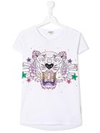 Kenzo Kids Teen Tiger Printed Logo T-shirt - White