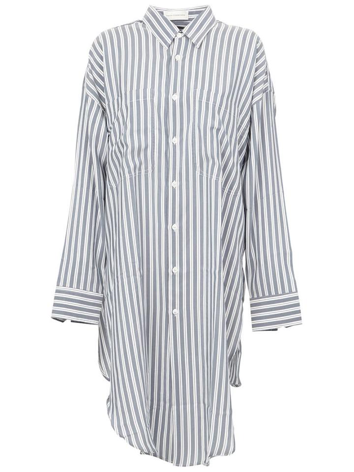 Faith Connexion Oversized Striped Shirt, Women's, Size: S, Grey, Silk
