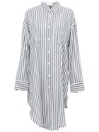 Faith Connexion Oversized Striped Shirt, Women's, Size: S, Grey, Silk