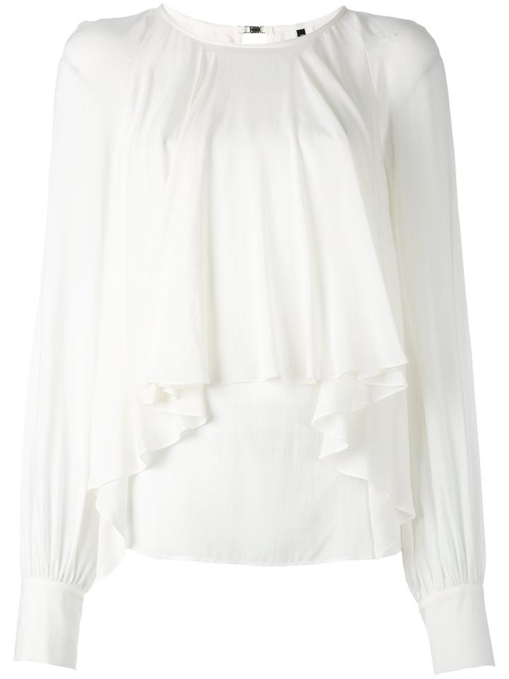 Plein Sud Draped Blouse, Women's, Size: 40, White, Viscose