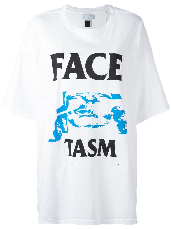 Facetasm Logo Print T-shirt, Women's, White, Cotton