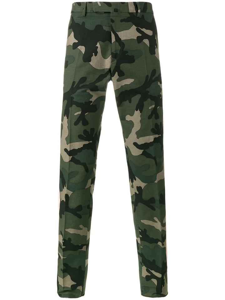 Valentino - Camouflage Chinos - Men - Cotton/viscose - 48, Green, Cotton/viscose