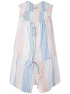Stella Mccartney Stripe Tie-waist Blouse, Women's, Size: 40, White, Cotton/cupro