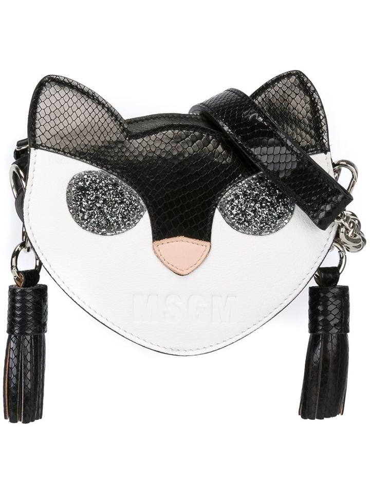 Msgm Cat Face Crossbody Bag, Women's, White