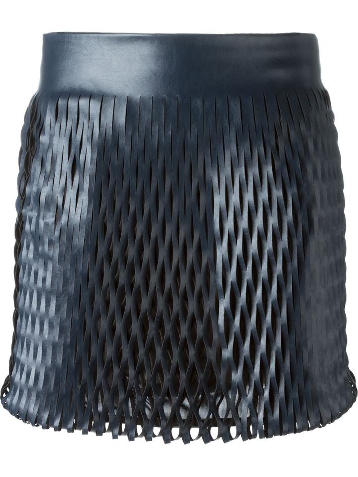 Jay Ahr Cut-out Detail Mini Skirt, Size: 34, Blue, Polyester