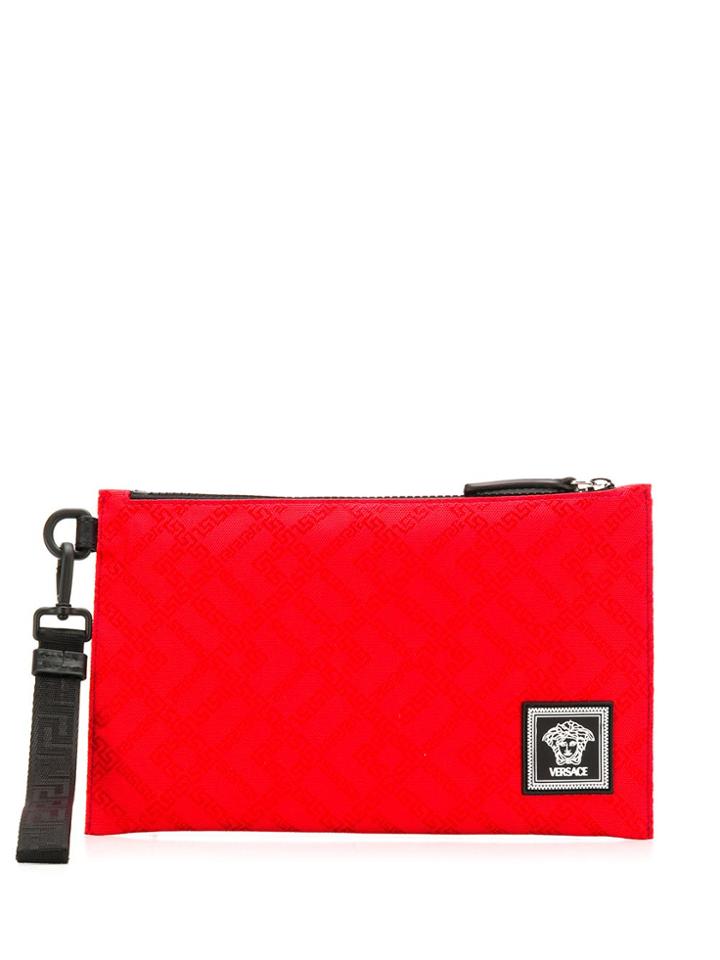 Versace Medusa Plaque Clutch Bag - Red