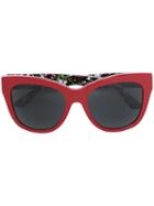 Dolce & Gabbana Cat Eye Frame Sunglasses, Women's, Red, Acetate
