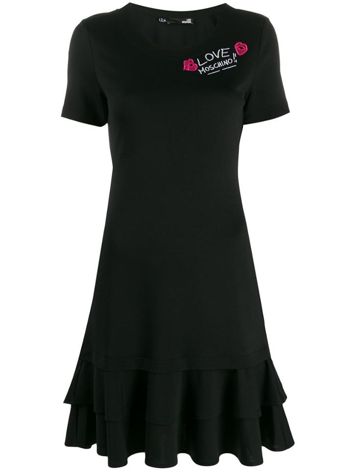 Love Moschino Tiered T-shirt Dress - Black