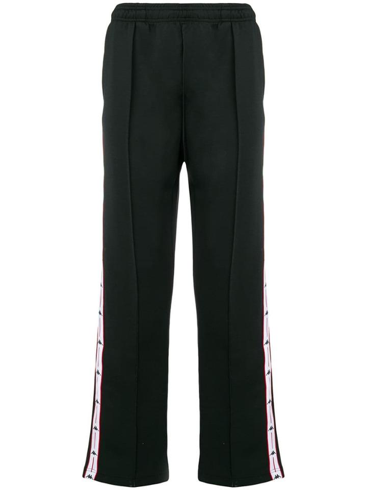 Kappa Track Logo Trimmed Trousers - Black