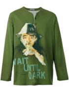 Yohji Yamamoto Printed Polo Top, Men's, Size: 3, Green, Cotton