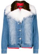 Simonetta Ravizza Fur-trim Denim Jacket - Blue