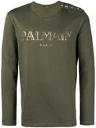 Balmain Long Sleeve T-shirt - Green