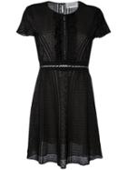 Zuhair Murad Ruffled Trim Dress, Women's, Size: 42, Black, Viscose/polyester