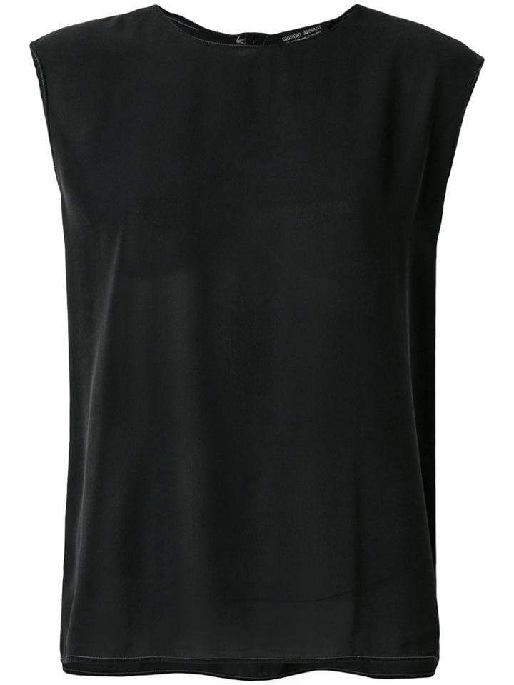 Giorgio Armani Vintage Round Neck Top - Black