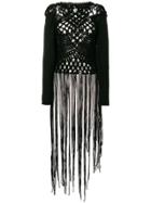 Comme Des Garçons Vintage Knitted Fringed Dress - Black