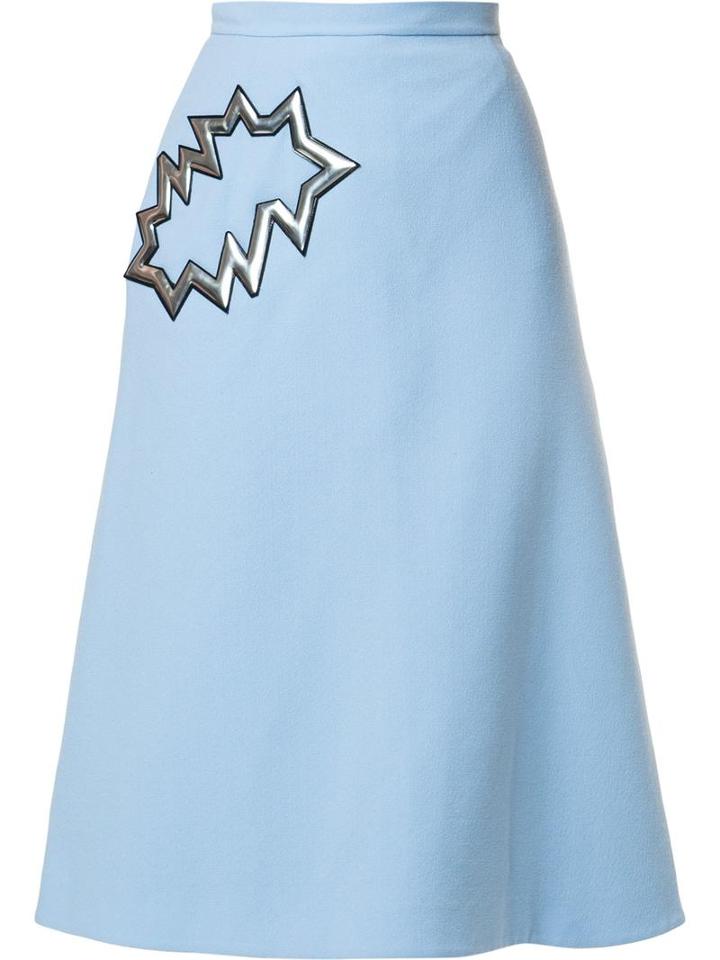 Christopher Kane 'smash' Midi Skirt, Women's, Size: 38, Blue, Silk/acetate