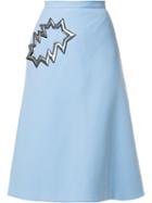 Christopher Kane 'smash' Midi Skirt, Women's, Size: 38, Blue, Silk/acetate