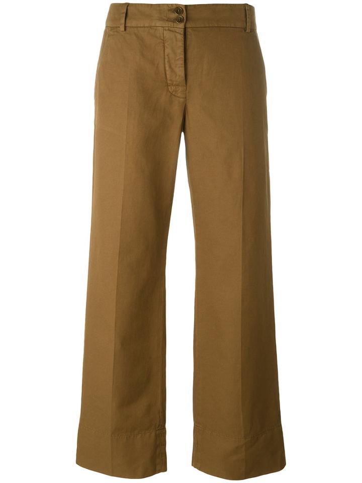 Aspesi Cropped Pants, Women's, Size: 42, Brown, Cotton/linen/flax