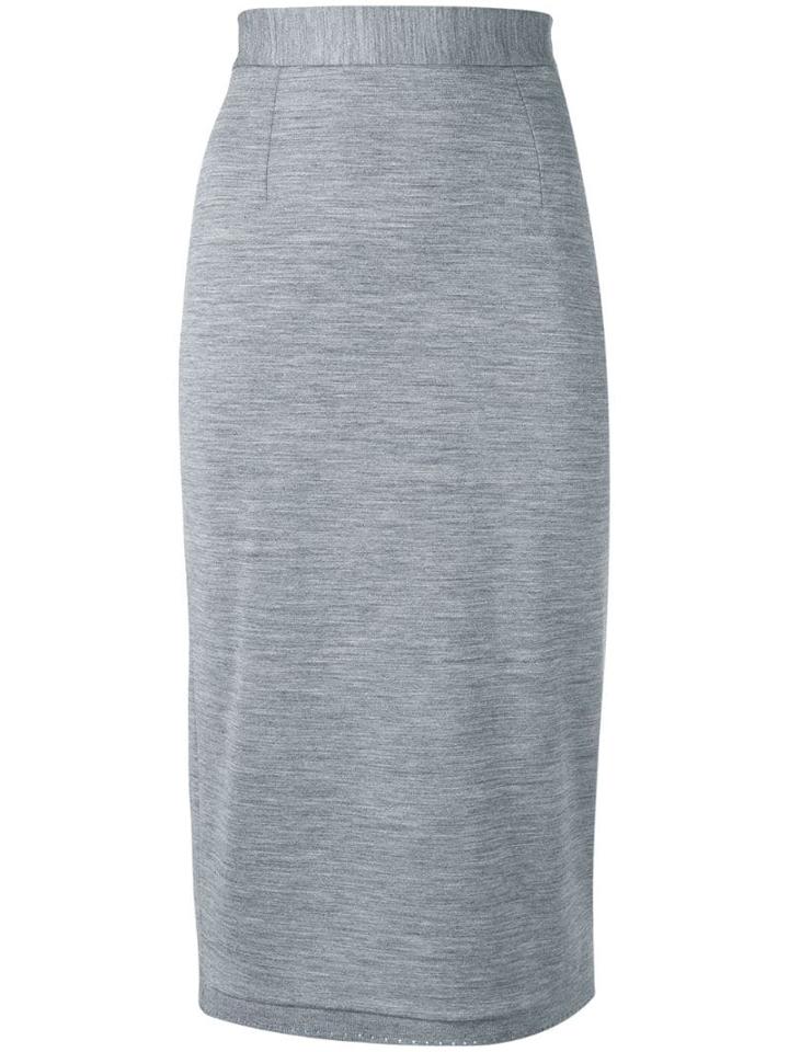 Thom Browne Pointelle Rib Trims Skirt - Grey