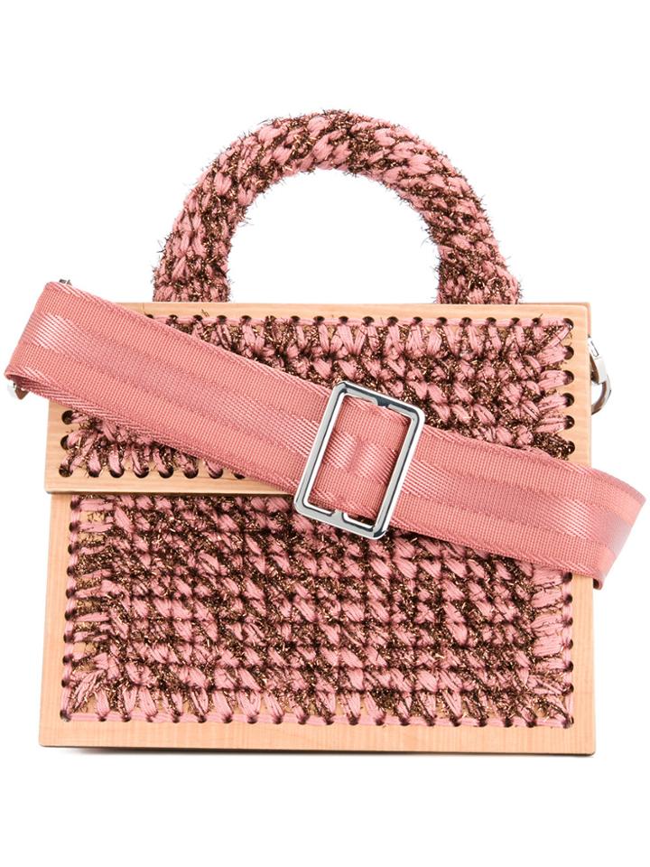 711 Michel Copacabana Macramé Crossbody Bag - Pink & Purple