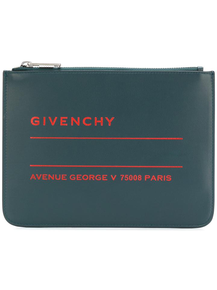 Givenchy Logo Clutch Bag - Blue