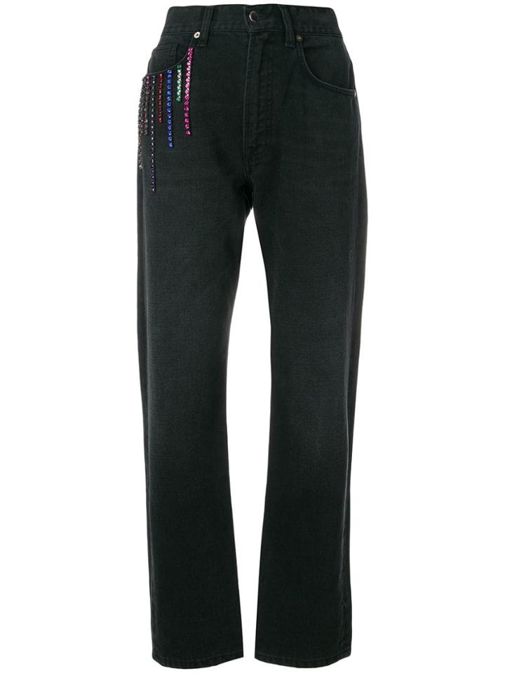 Christopher Kane Crystal Boyfriend Jean - Black