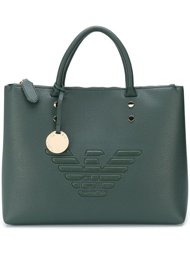 Emporio Armani Logo-embossed Tote Bag - Green
