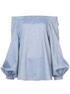 Tibi Off-the-shoulder Blouse - Blue