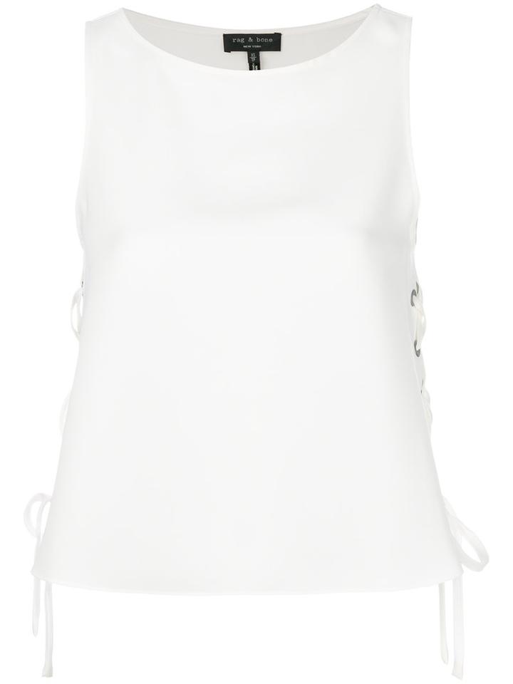 Rag & Bone - Lace-up Laterals Tank - Women - Polyester/triacetate - S, White, Polyester/triacetate