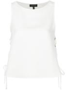 Rag & Bone - Lace-up Laterals Tank - Women - Polyester/triacetate - S, White, Polyester/triacetate