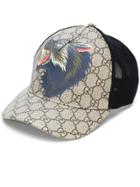 Gucci Gg Supreme Wolf Baseball Hat - Brown