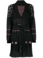 Twin-set Open Front Intarsia Cardigan - Black