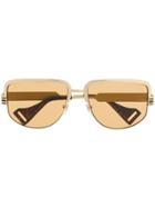 Gucci Eyewear Logo Embossed Sunglasses - Gold