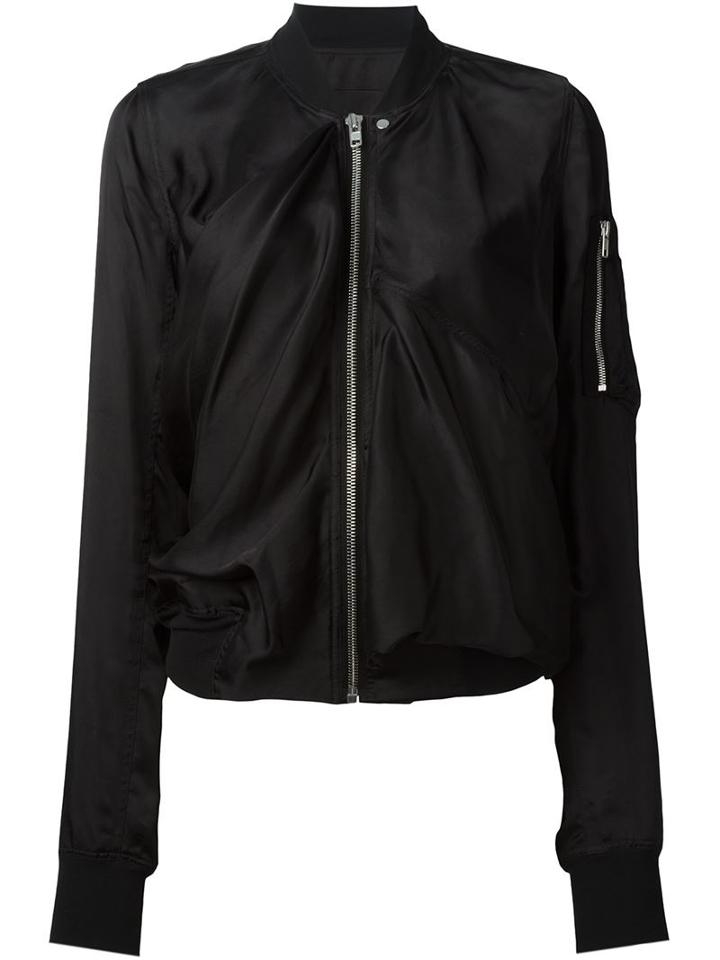 Rick Owens Classic Bomber Jacket, Women's, Size: 38, Black, Viscose/cupro
