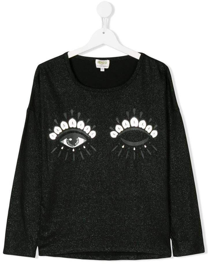 Kenzo Kids Glitter Eye Long Sleeve Shirt - Black