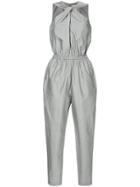 Ck Calvin Klein Yarn Dyed Fluid Stripe Jumpsuit - Black