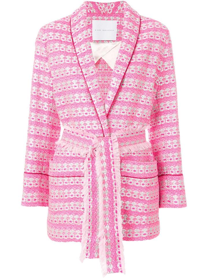 Giada Benincasa Belted Jacquard Blazer - Pink