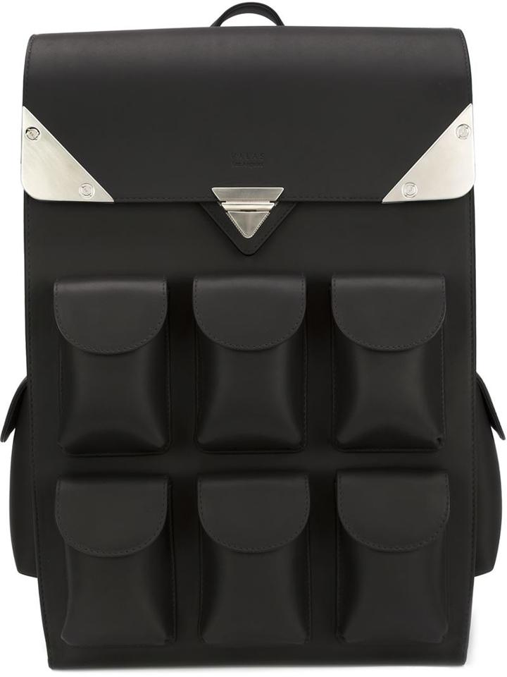 Valas Voyager Backpack, Black, Leather/suede