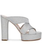 Casadei Manu Platform Mules - Silver